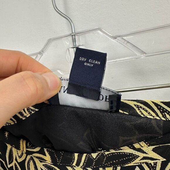 Vintage 90’s Ann Taylor Tan & Black Floral Maxi Wrap Skirt Size S (tag size 6) - Picture 5 of 10